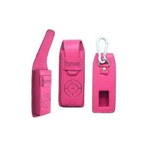  Kroo Laguna Apple iPod Shuffle Leather Case   Hot Pink 