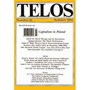  TELOS 92 Capitalism in Poland Paul Piccone Books