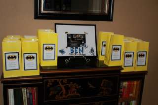 Batman Superhero Birthday Favor Tag Water Candy Wrapper  