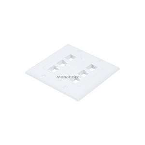   : Branded 2 Gang Wall Plate for Keystone, 6 Hole   White: Electronics