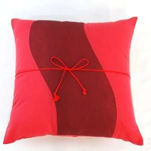   Cover / Pillow Sham In Red & Maroon With Wave Design
