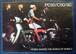 HONDA PC50/C50/90 MOTORCYCLE SALES BROCHURE C 1970.  