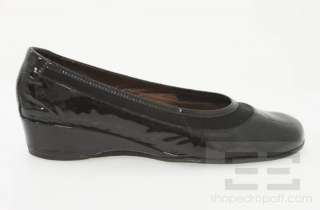 Taryn Rose Black Patent Leather Low Wedge Shoes Size 36.5  