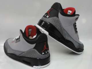 Nike Air Jordan 3 Retro Grey Black Sneakers Mens Sz 10  