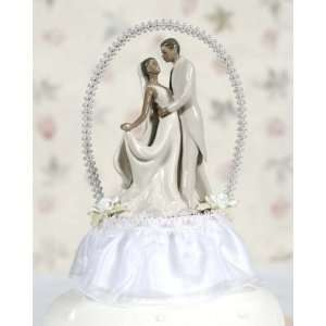  African American Pearl Elegance Arch Bride and Groom Cake 