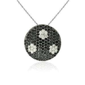   Black & White Diamond Necklace in 14k White Gold (TCW 2.26) Jewelry