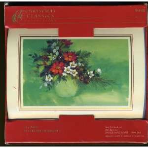   Collection Boxed Christmas Cards, Vase of Flowers, 21 Count Box