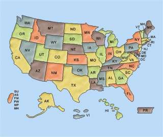 US MAP WITH STATES UNITED STATES COMPUTER MOUSE PAD NEW COOL LEARN FUN 