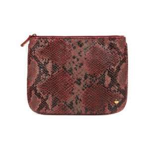 Stephanie Johnson Lima LARGE Flat Pouch   RED Faux Python