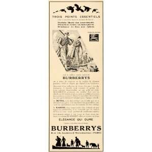  1937 French Ad Burberry Vintage Hunting Clothes Guns 