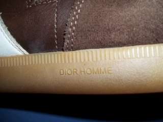 DIOR HOMME Brown Suede & Leather Sneakers 43.5 10.5  