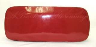 Bloomingdales Patent Leather Dome Satchel Shoulder Bag Purse Red 