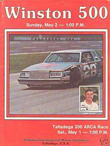 1982 WINSTON 500 TALLADEGA NASCAR RACE PROGRAM  