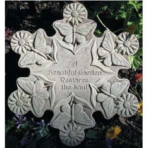  Cast Stone BUTTERFLY Flowers STEPPING STONE Inspirational 
