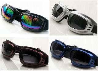 Vintage Style Ski Snowboard Fold Goggles Motorcycle Helmet Sunglasses 
