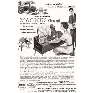   Print Ad 1959 Magnus Grand Electric Chord Organ Magnus Organ Books