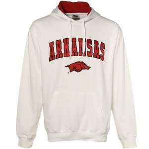 Arkansas Razorbacks White Classic Twill Hoody Sweatshirt   (XX Large 