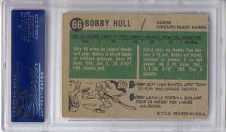 1958 Topps Hockey Bobby Hull RC # 66 PSA 4 Chicago Black Hawks HOF 