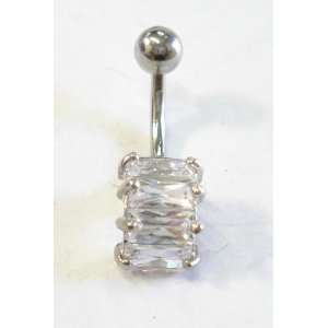  Curved Crystal Surgical Steel Belly Ring: Everything Else