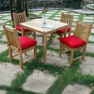  Premium Teak 35 Square Table + 4 Classic Dining Chairs 