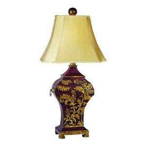  Regal Wood Square Urn Table Lamp