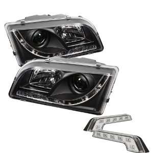 Carpart4u Volvo S40 DRL LED Black Projector Headlights and 