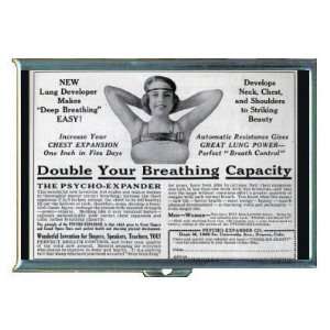  Vintage Breast Enlargement Ad ID Holder, Cigarette Case or 