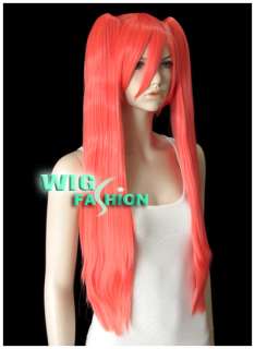 Fashion Short Wavy Pink Hair Wig With Two Ponytails  