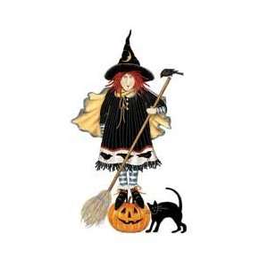  Mary Lake Thompson Witch on Pumpkin Halloween Apron: Home 