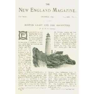  1895 Boston Light Brewsters Bug Light Minot Everything 