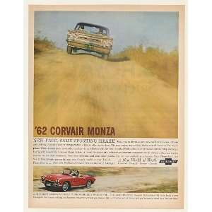  1962 Chevy Corvair Monza and Corvette Convertible Print Ad 