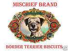 Border Terrier Mischief Brand Biscuit Tin & Cookies