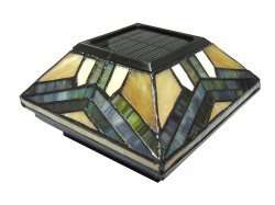 Pine Top Solar Post Cap Night Light, Stained Glass  