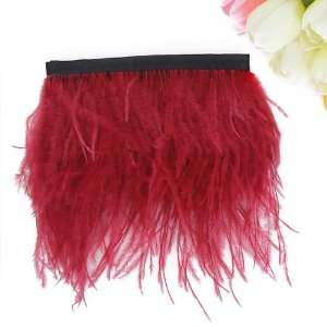  Ostrich Feather Dyed Fringe 1 Yard Trim Red: Arts, Crafts 