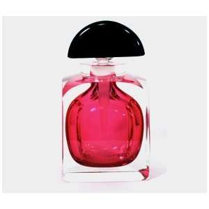  Correia Designer Art Glass, Perfume Bottle, Ruby Geometric 