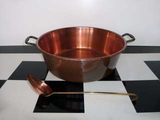   French Vintage Solid Copper Jam Pan Jam Kettle + Copper Spoon  