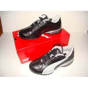    Puma Boys Black/Silver/White Sneaker, Size 4 