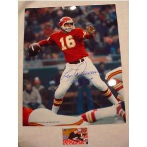  Signed Len Dawson Picture   16 X 20: Sports & Outdoors