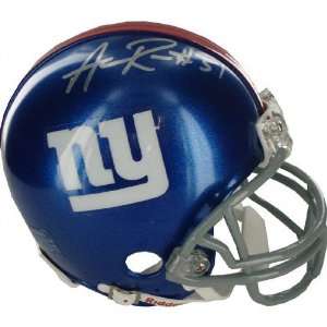 Aaron Ross New York Giants Autographed Mini Helmet: Sports 