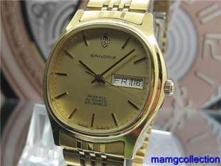 COLLECTABLE SWISS MINTY GOLD SANDOZ AUTOMATIC MEN WATCH  