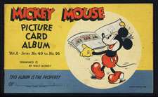 1930s Mickey Mouse Picture Card Album with 11 cards  