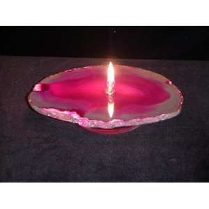 Agate Rock Oil Candle   Pink