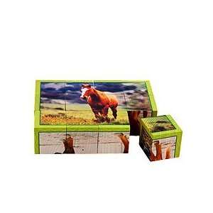  Stages Learning Materials Farm Animals Cube Puzzles Toys 