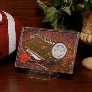   : Clemson Tigers Memorial Stadium Silver Coin Card: Sports & Outdoors