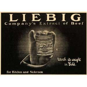  1908 Ad Liebig Extract of Beef Kitchen and Sickroom Use 