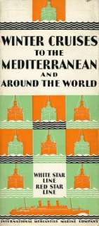   FARES: RED AND WHITE STAR MEDITERRANEAN , WORLD CRUISES, 1930  