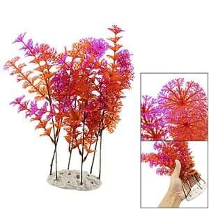   Tank 30cm Height Red Hot Pink Plants Ornament w Base