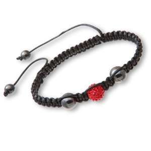  Idolise Bracelet Red Sparkly & Magnetite Beads Jewelry