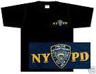 NEW BLACK NYPD POLICE T SHIRT w/ Embroidered Badge
