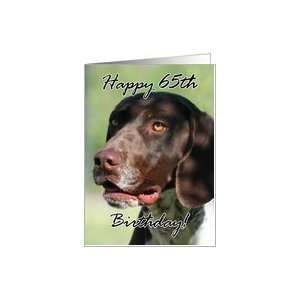   Happy 65th Birthday German Shorthaired pointer dog Card: Toys & Games